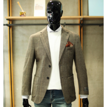 트루젠 이태리수입원단 (폴텍스) 브라운 체크자켓 BW0MJK500