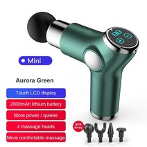 feooe 632 gear mini electric fascia gun muscle massage gun lcd display muscle pain therapy for body, 녹색 32 기어