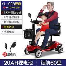 어르신전동차 노인 장애인 전동차 전동스쿠터 휠체어 경량 가정, 24v, 뜨거운 판매 【yl-09b 더블 시트】20a 리튬