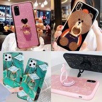 마모르 [사은품] 갤럭시S9 갤럭시S9플러스 Samsung galaxy s9 s9plus s9+ 슬림 실리콘 투명 글리터 방탄 젤리 범퍼 귀여운 큐빅 스마트 링 핸드폰 거치대 가성비좋은 고퀄리티 저렴한 스마트폰 휴대폰 케이스