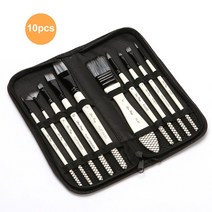 그림 10pcs 페인트 브러쉬 세트 키트 그레이트 아트 드로잉 용품 유화 나일론 머리 캐리 가방 여러 매체