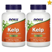 나우푸드 다시마 Kelp 천연 요오드 325mcg 베지 250정 2통, 1개, 기본