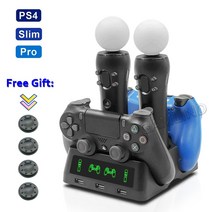 VR 컨트롤러 호환용 최신 ps4 ps 이동 vr psvr 조이스틱 게임 패드 충전기 스탠드 ps vr 이동 ps 4 게임 액세서리 용 충전 도크, 한개옵션1