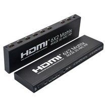 4K HDMI 6x2 매트릭스 스위치 분배기 6 인 2 출력 비디오 컨버터 PIP ARC 3D PS4 Xbox 노트북 PC TV 모니터 듀얼 디스플레이, With US Plug