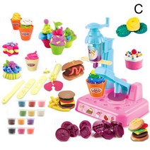 아이의 돼지 국수 기계 컬러 클레이 Plasticine 금형 도구 세트 무독성 수제 DIY 소년 소녀 놀이 주방 장난감, C, 1개
