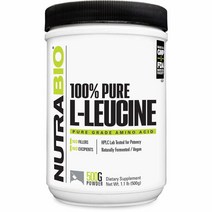 뉴트라 바이오 NutraBio 100% 순수 L-류신 - 근육 회복 및 지지 천연 발효 프리 폼 아미노산 비건 GMO 글루텐 (500g)