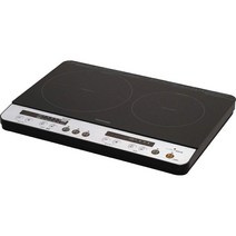 아이리스 오야마 2구 IH 쿠킹 히터 공사 불필요 1400 W 100 V 블랙 IHK-W12P-B