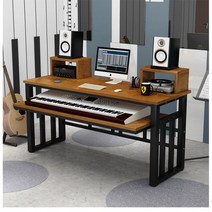 건반 키보드 책상 미디데스크 미디 전자 피아노 테이블 작곡 뮤지션, 160x60x83 블랙랙+오크받침장
