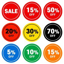 세일스티커 할인스티커 행사스티커 마트 편의점 백화점 정육 옷집 매장 주문제작 원형, 30%, [1000매] 20mm, [E] 레드-블랙