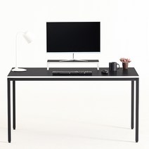 다가구 프래그마 책상 140 x 60 cm, BLACK + IVORY(상판), BLACK(프레임)