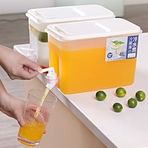 워터저그 음료 워터 위스키 디스펜서 카페물병 냉장고 냉수 투수 3.5L 주전자 수도꼭지 대용량 아이스 음료, 02 4L Upgrade
