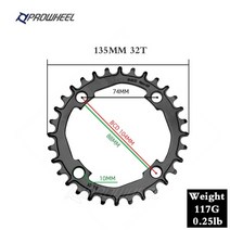 Prowheel 산악 자전거 좁은 와이드 체인 링 32T 34T 36T 38T 40T 체인 휠 스틸 MTB 자전거 스프로킷 치아 플레이트 크랭크 부품, FD04 스틸 32T