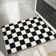 체크 입체무늬 발매트 현관 디딤판 주방 욕실 발타올, 그린 40x120