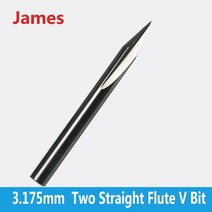 1pc 3.175mm SHK 더블 플루트 스트레이트 V 조각 도구 2 개의 비트 경재 커팅 밀링용, [07] 2ZJ3 3005