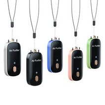 웨어러블 목걸이 공기 청정기 Rechargable Ionizer 발생기 음이온 제거 포름, green, 단일옵션