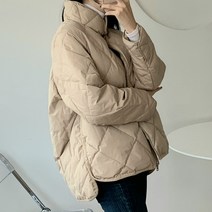 오드리쇼룸 덕다운 집업 퀼팅 옆단추 오리털 누빔 숏 패딩 점퍼