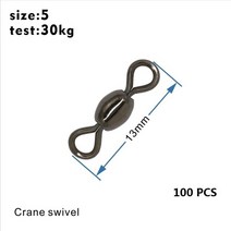 크레인후크 크기 크레인 낚시 스위블 솔리드 링 라인 커넥터 태클 액세서리, 12