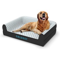 Coldest Cozy 강아지 침대 - 쿨링 소형 중형 대형견용 세탁 가능한 탈착식 커버 편안하고 미끄럼 방지 (미디엄 화이트), Small, White