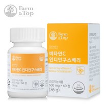 팜엔탑 비타민c 인디안구스베리 600mg x 60정 하루한알 권장섭취량 유기농원료, 1박스