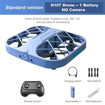 JJRC 4K WiFi 카메라가 장착된 미니 그리드 쿼드콥터 드론 4 채널 헬리콥터 장난감 헤드리스 360도 플립 어린이용 LED RC 장난감 375ea4, 07 Blue-1B-NoCamera