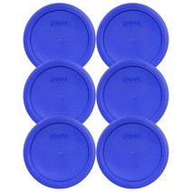 Pyrex 번들 - 6 품목: 7201-PC 4컵 다크 블루 플라스틱 식품 보관 뚜껑 미국산156024, Cadet Blue_6