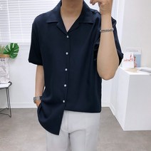 애드매이브 9컬러 구김적은 트윌소재 오버핏 오픈카라 반팔셔츠 남방