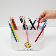 스마일 연필꽂이 펜홀더 데스크트레이, 꽃스마일씨 연필꽂이, 꽃스마일씨 연필꽂이
