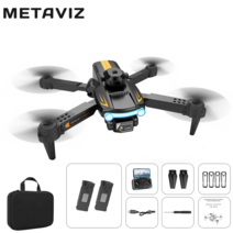 METAVIZ 4K 듀얼카메라 접이식 드론 자동 장애 회피 기능/수납백 포함/한국어+영어 설명서 KXT2 드론, 블랙