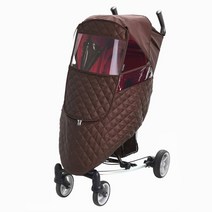 해피플러스 슈퍼올레 방한 휴대용 유모차커버, 브라운