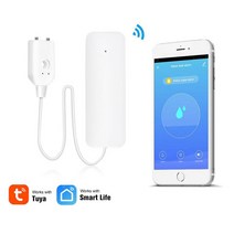 청음식 누수탐지기 flood leak level security alarm overflow 감지기 work with alexa google home, 검은색