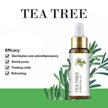 퓨어 천연 라벤더 에센셜 오일 디퓨저 10ml 유칼립투스 레몬 자스민 민트 제라늄 로즈 티 트리 아로마, [01] 10ml, [05] Tea Tree Oil