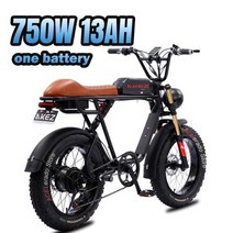 전기자전거 접이식 성인용 전기 자전거 750W 48V 26Ah 듀얼 배터리 20 인치 지방 타이어 EBike 30 MPH 최, 03 750W 13Ah Black, 한개옵션1