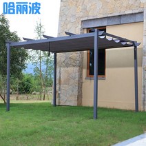 전원주택원두막 이동식 사각정자 옥상 조립식 파고라 알루미늄 합금, 3x4m 베이지