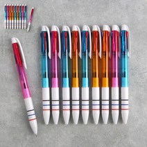 좋은마켓 투명 트리플 3색 볼펜 10p세트 니들펜 특이한볼펜