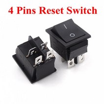 4 핀 로커 전원 스위치 25*31mm KCD4-201 6 2 / 3 위치 16A 250V 20A 125VAC 녹색 빨간색 검은 색 버튼, 04 4Pin Reset