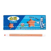 지구 슈퍼 낱색 색연필 채점펜 (주황 12자루), 단품