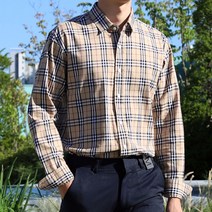 남자 카라 체크 셔츠 타탄 봄 가을 기본 캐주얼 긴팔 남방
