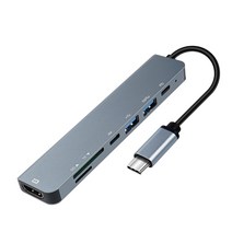 YH 삼성 갤럭시북 이온2 C타입 멀티 컨버터 허브 카드리더기 미러링 PD60W, 그레이, YHFA919
