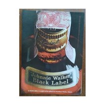 1968 조니 워커 블랙 라벨 Scotch Bottle Close Up Photo 빈티지 Print Ad