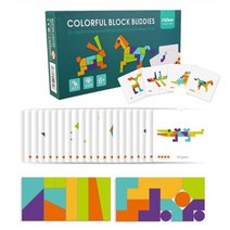 6살 유아 두뇌발달 컬러칠교퍼즐 21pcs 신체발달 어린이집장난감 조카선물