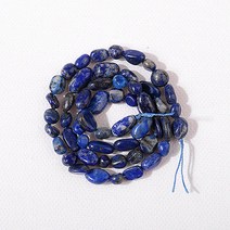 [5480-27]원석 못난이옥 약6x8mm 천연석 라피스라즐리 9월탄생석/사파이어 반줄(약19cm)