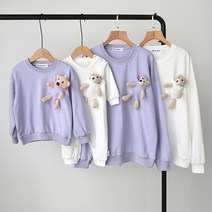 커플룩 패밀리룩 엄마 아빠 아들 아기 모녀 가족티 커플티 포켓 인형 맨투맨 캐주얼 돌촬영 돌사진 의상