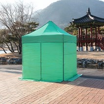 전원주택 마당 차광막 천막 캐노피 풀세트 접이식 행사천막 노점 루프탑, 그린 민자풀세트, 알루미늄골조 2X2
