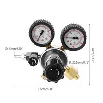 압력게이지 CO2 레귤레이터 가스 용 압력 릴리프 밸브가있는 Keg Beer 0-3000PSI (듀얼 게이지) 이산화탄소, 한개옵션0