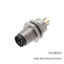 CAZN M8 앵글 수 백 마운트 소켓 34568 코어 항공 플러그 IP6768 방수 용접 PCB 커넥터, 없음, 080039 Male+4 core A