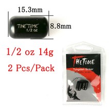 thetime 텍사스캐롤라이나 리그 텅스텐 싱커 116 - 1온스 총알 배스 낚시 무게 1.8-28g 루어 액세서리, 캐롤라이나 14g 2개