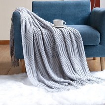 모티브블랭킷 Inya Navy All throw 담요 대 한 소파 소파 침대 장식적인 니트 담요 입는담요