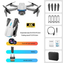 드론 입문용 장난감 KBDFA E99 Pro K3 RC Mini Drone 4K Dual HD Camera WIFI FPV 공중 사진 헬리콥터 fold, 13 grey-Dual C-1B