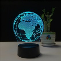 3D 홀로그램 팬 프로젝터 디스플레이 크리 에이 티브 지구 글로브 3d 아크릴 7 색, 리모컨이 있는 7가지 색상
