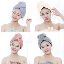헤어타월 극세사타올 드라이수건 수영장 머리수건 긴머리용 세안밴드, 블루